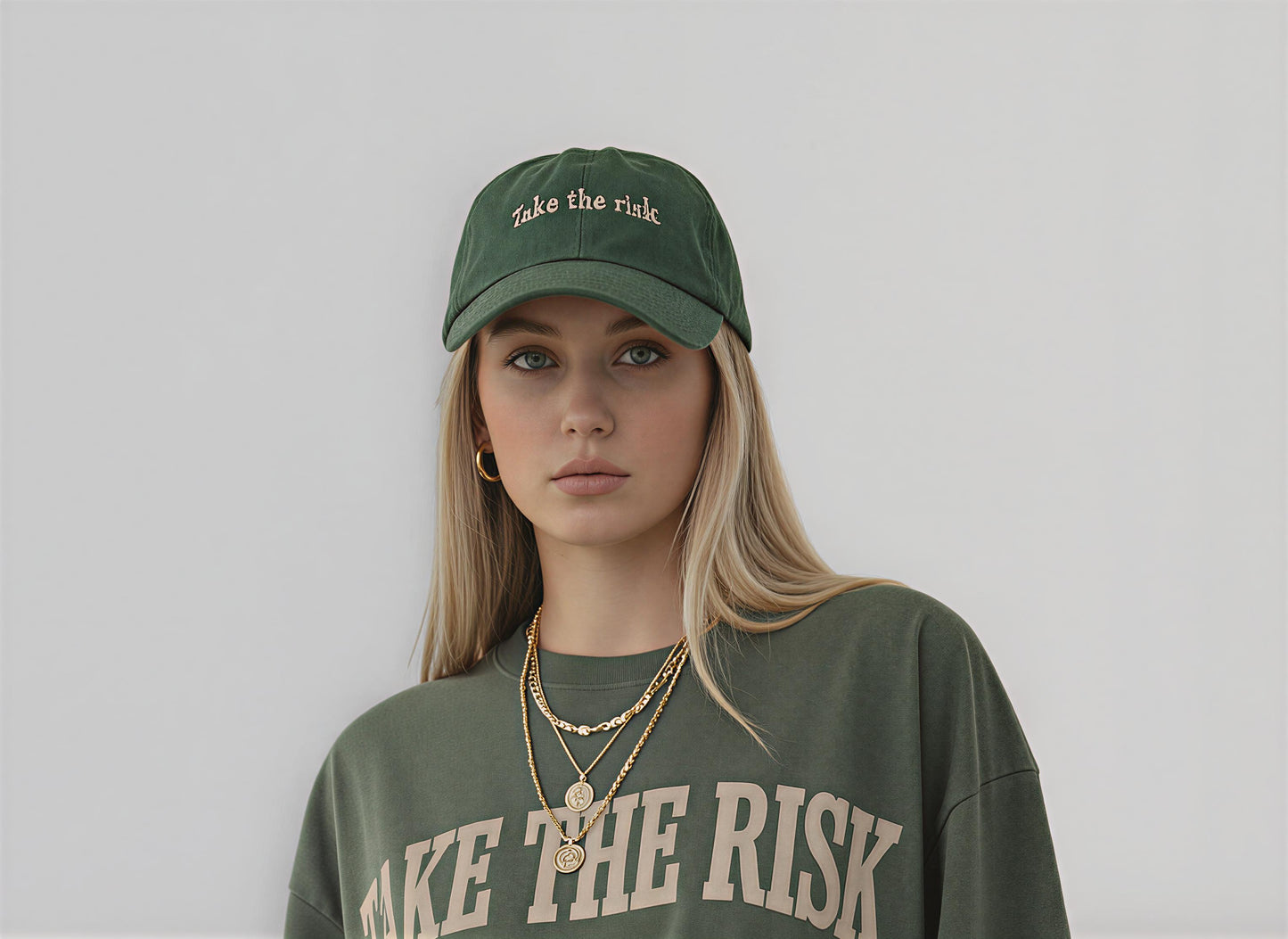Military Green “Take the Risk” Cap — Women’s Edition