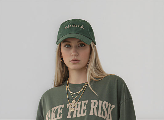 Military Green “Take the Risk” Cap — Women’s Edition