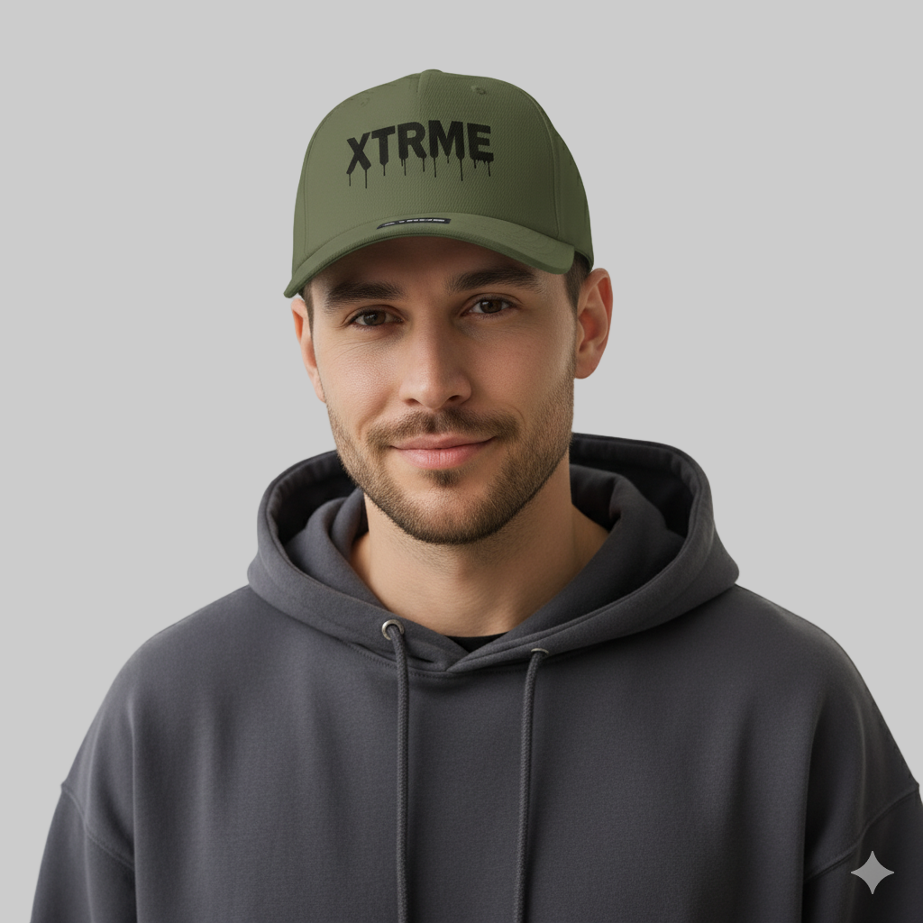 XTRME Drip Mark Military Green Cap — Unisex Edition
