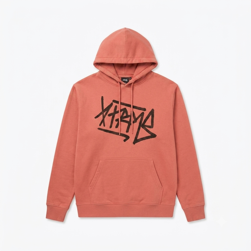 Brush Script Hoodie – Dark Salmon (Men)