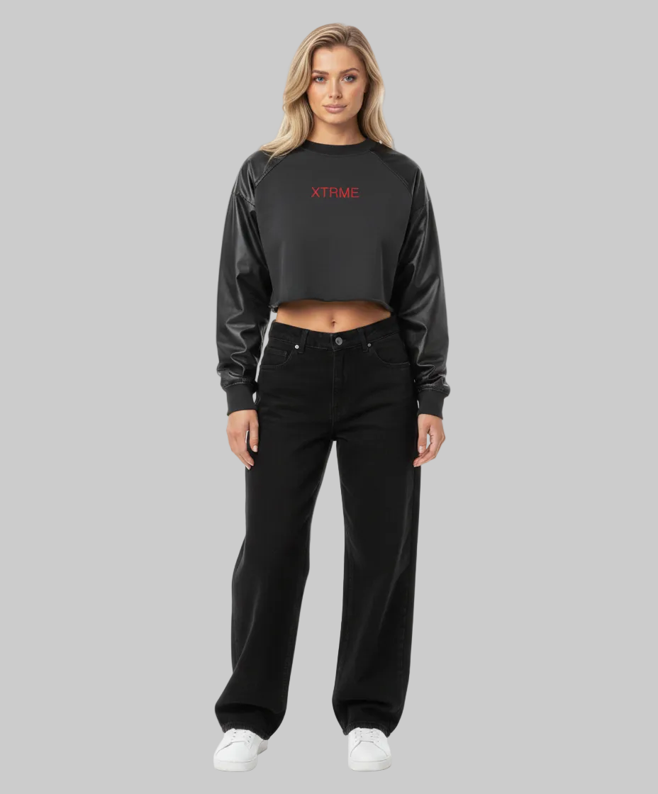 XTRME Cropped Sweatshirt – Black