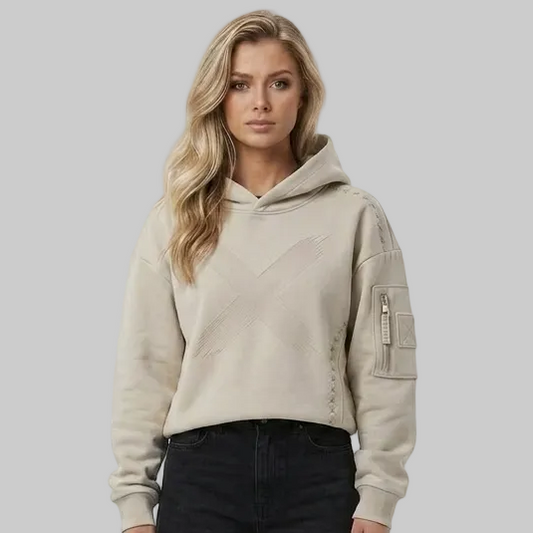 Utility Brush X Hoodie – Beige (Women)
