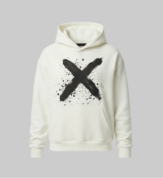 Signature Brushstroke X Hoodie – White