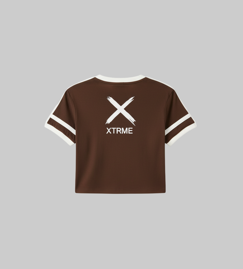 XTRME Take The Risk Brown Crop Tee — Women’s Edition