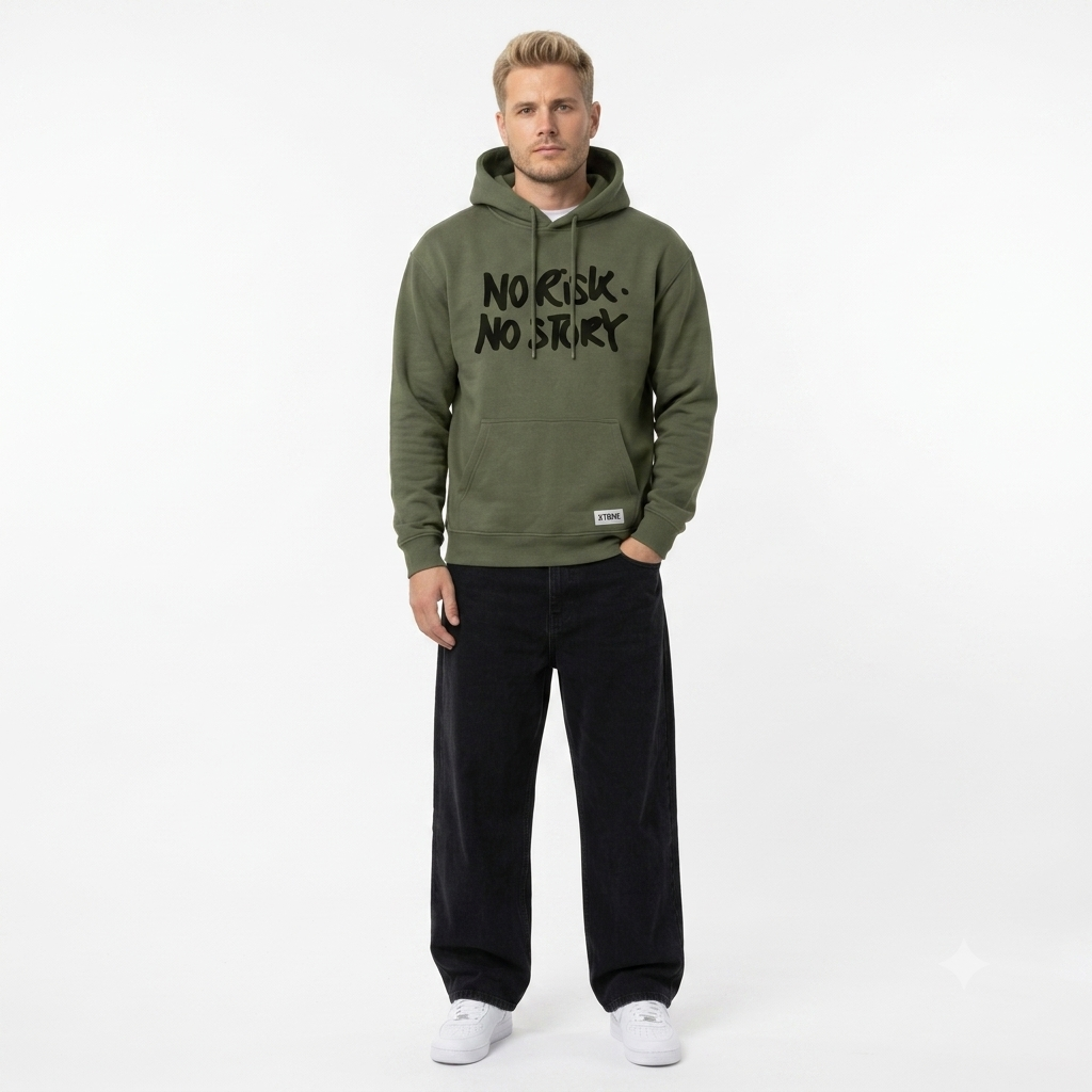 No Risk No Story Hoodie – Military Green (Men)