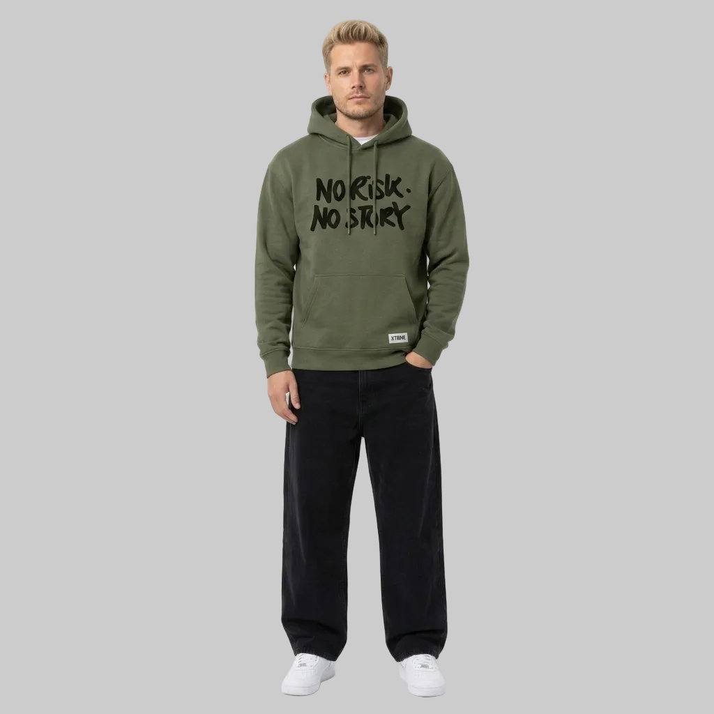 No Risk No Story Hoodie – Military Green (Men)