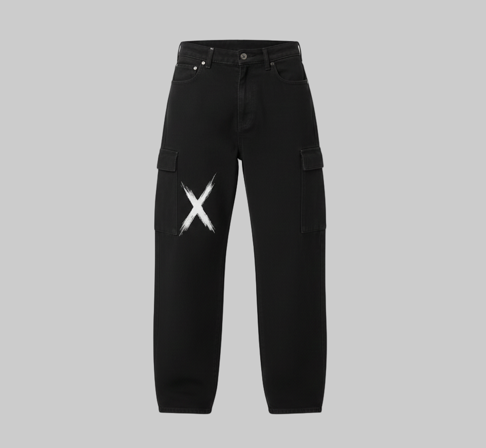 Black Cargo jeans-x