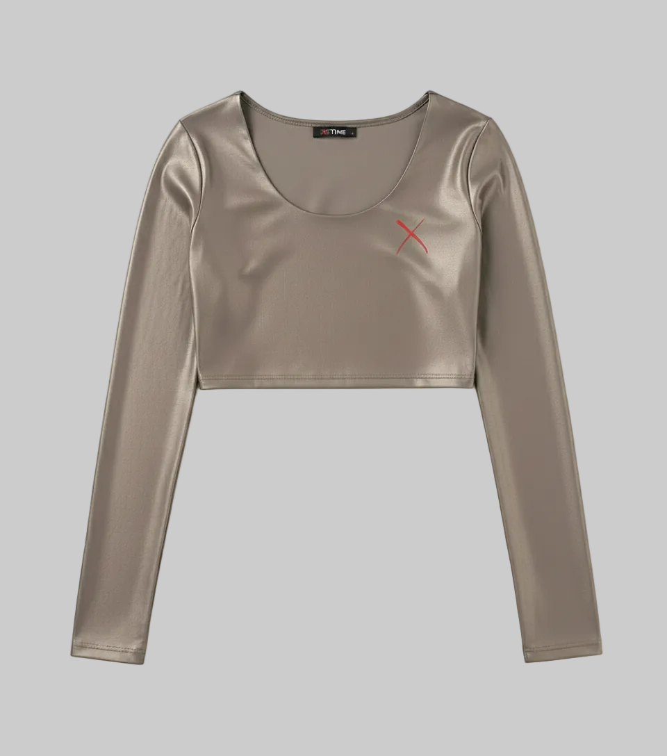 Metallic Crop Top – Silver
