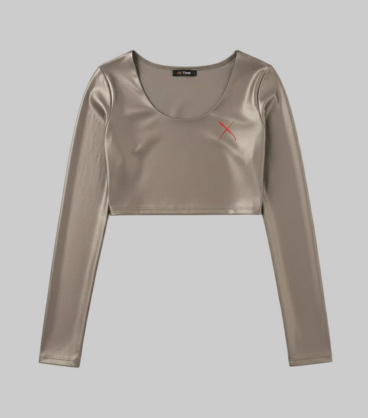 Metallic Crop Top – Silver