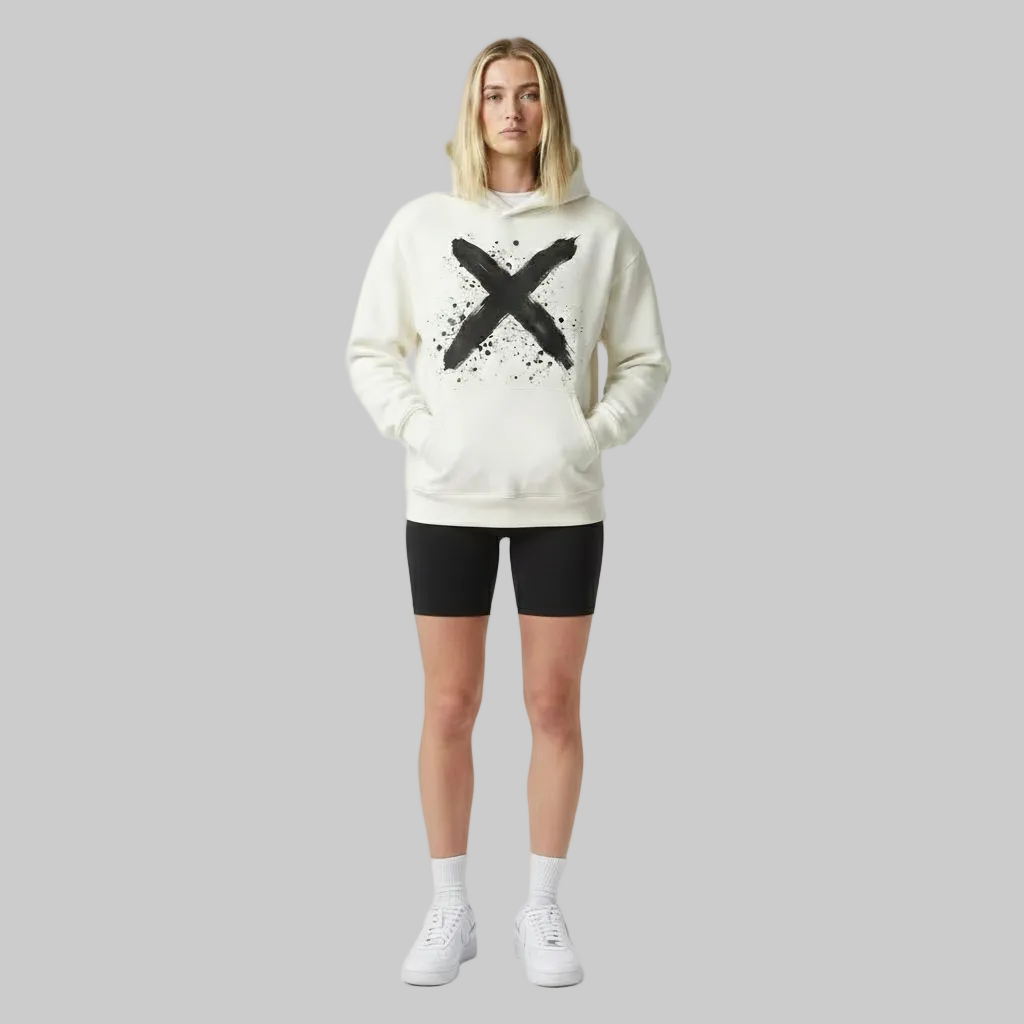 Signature Brushstroke X Hoodie – White