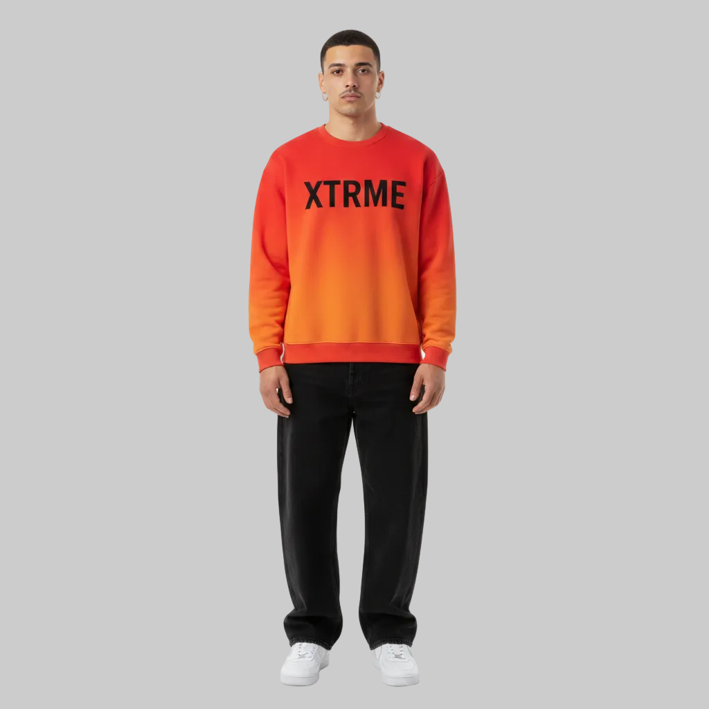 Ember Fade Oversized Sweater - Orange