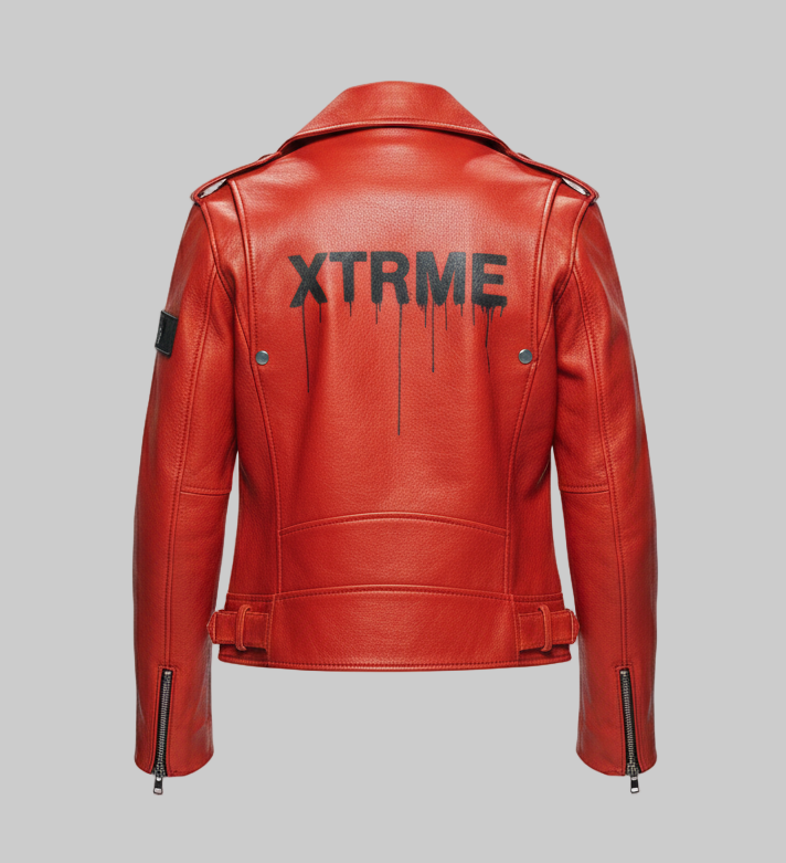 Drip Leather Jacket - Red