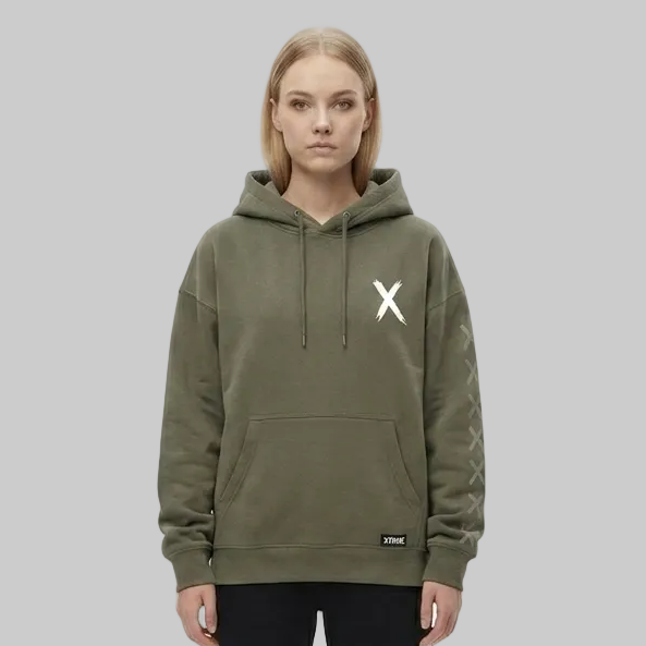 Sleeve X Hoodie – Military Green (Women)