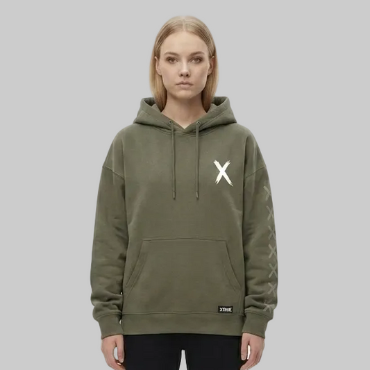 Sleeve X Hoodie – Military Green (Women)
