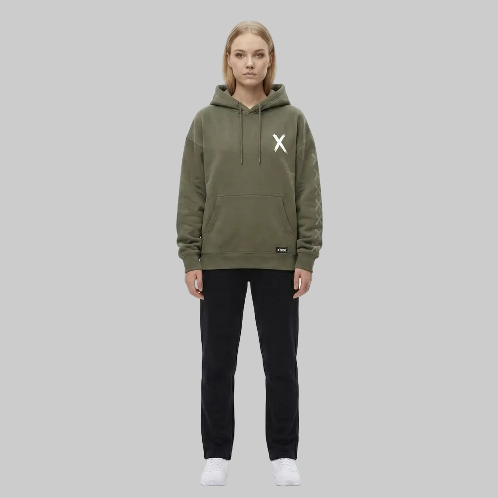 Sleeve X Hoodie – Military Green (Women)