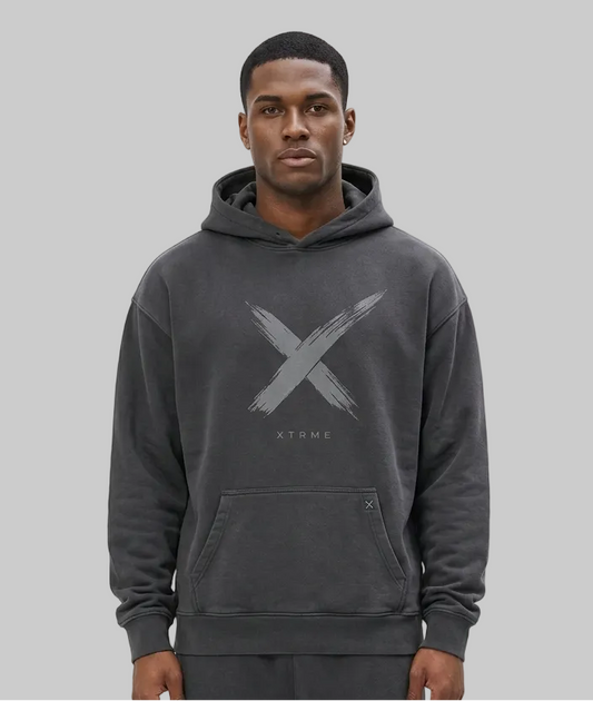 Dark Brush X Hoodie – Charcoal Grey (Men)