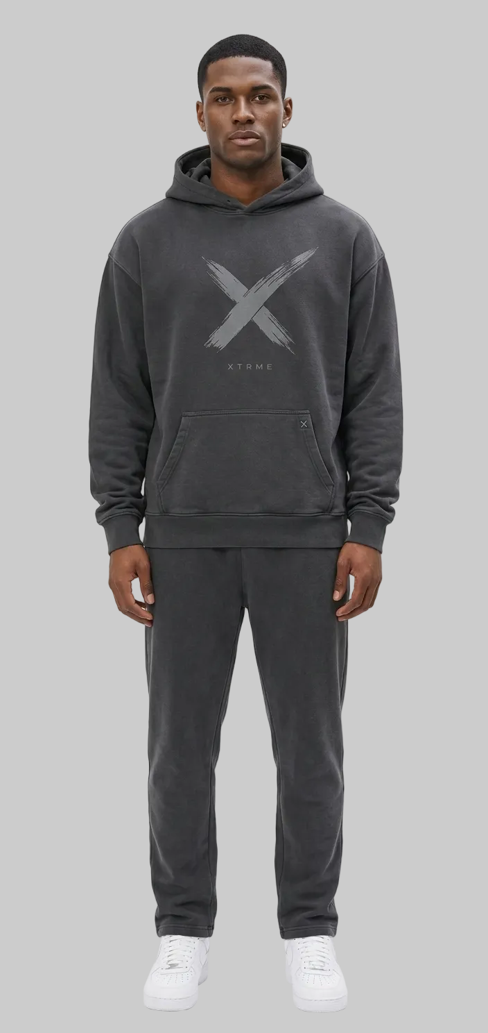 Dark Brush X Hoodie – Charcoal Grey (Men)