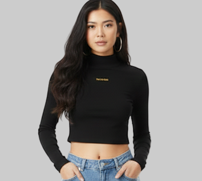 Take The Risk Crop Top – Black