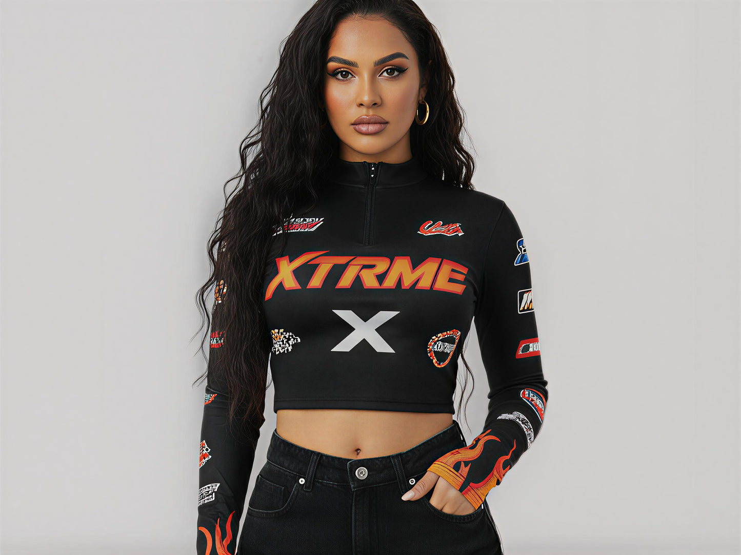 Cropped Racing Top — Women