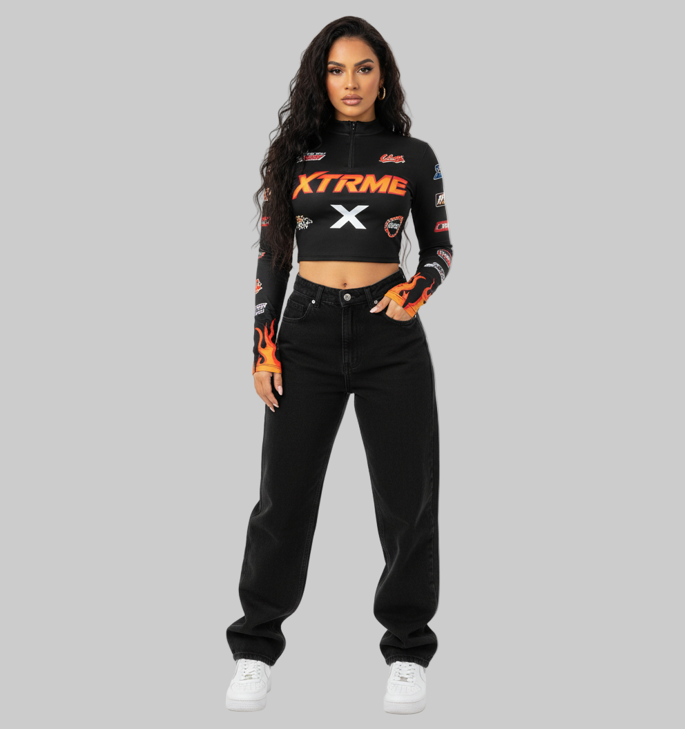 Cropped Racing Top — Women