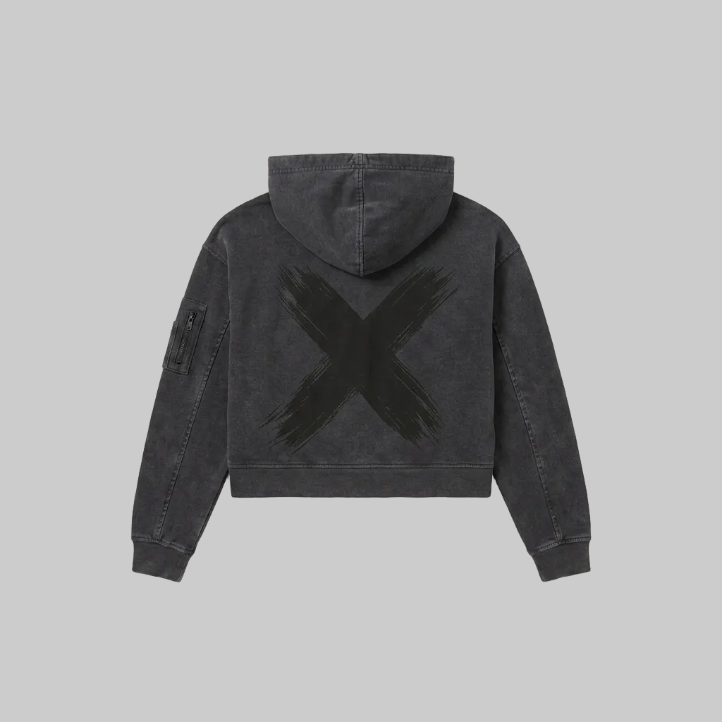 Utility X Hoodie – Charcoal Grey (Women)