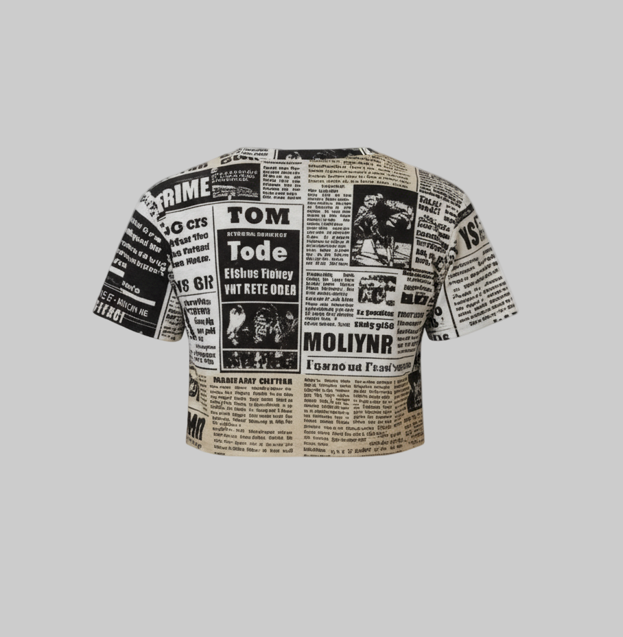 XTRME Take The Risk Newspaper Crop Tee — Women’s Edition