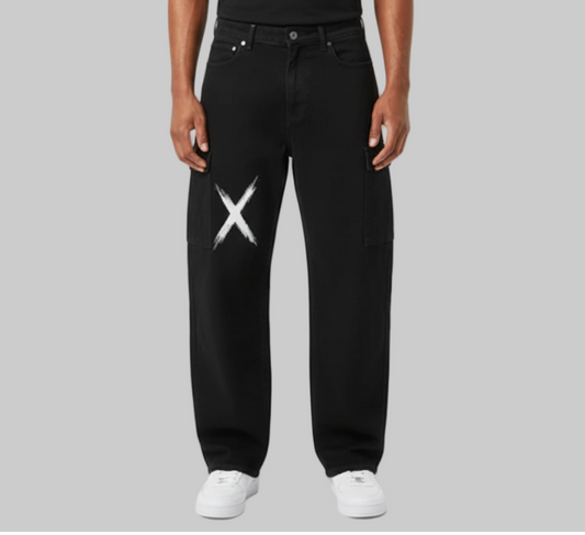 Black Cargo jeans-x