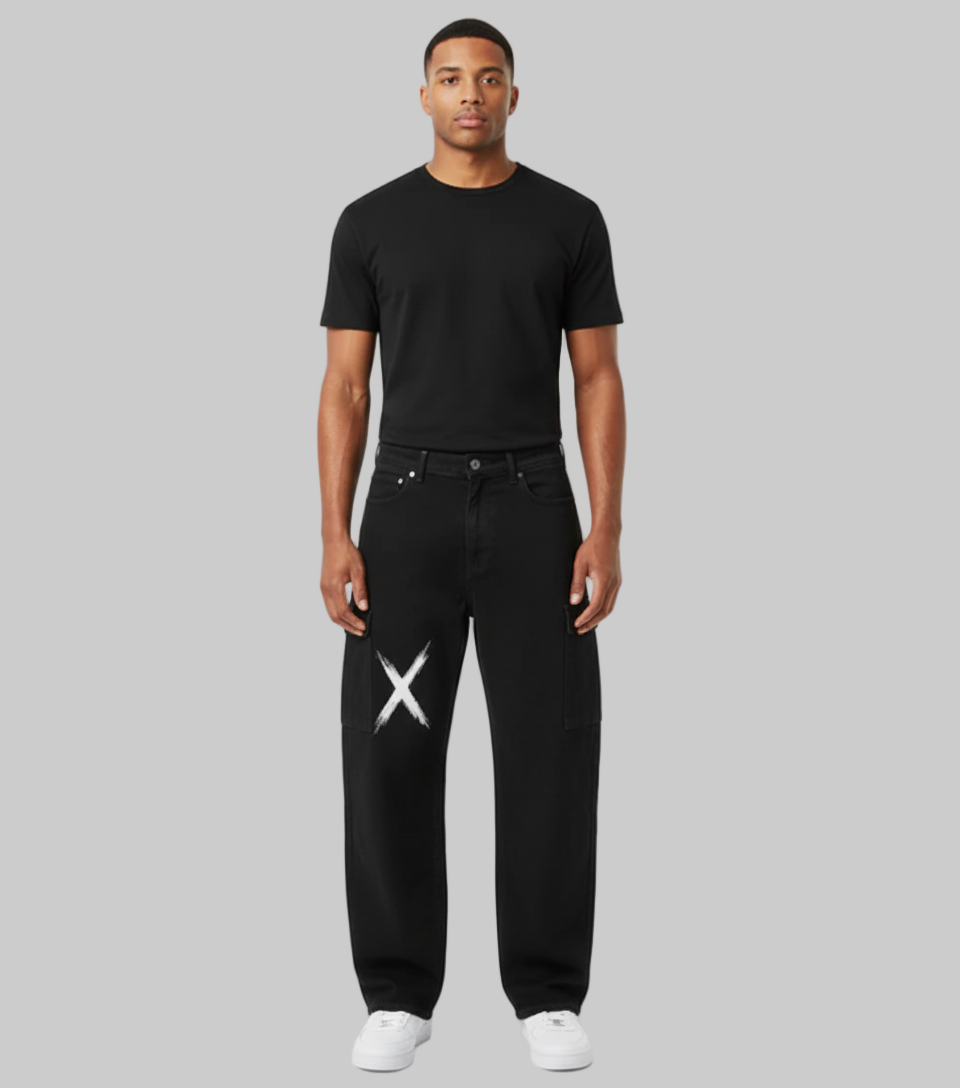 Black Cargo jeans-x