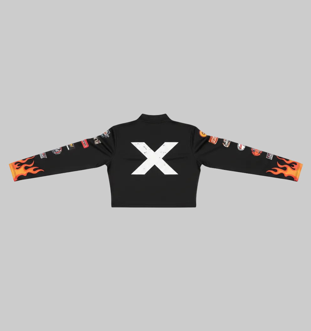 Racing Cropped Top – Black