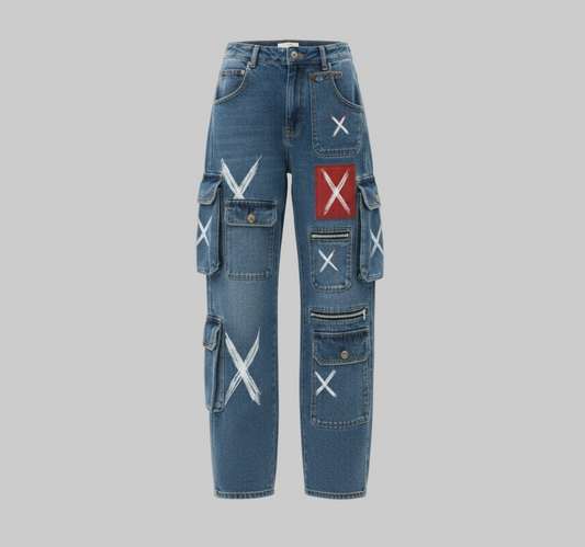 XTRME Blue Abstract Cargo Pants — Men’s Edition