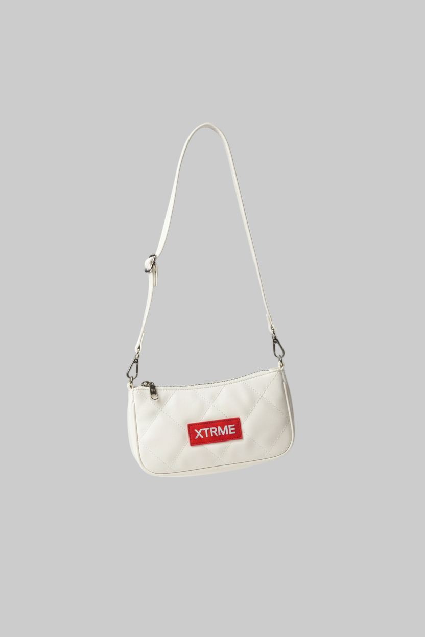 Quilted Baguette Bag - White