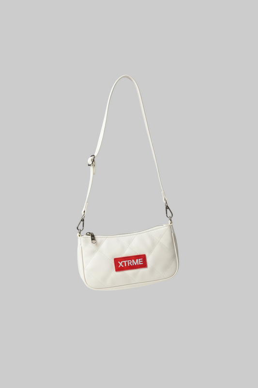 Quilted Baguette Bag - White