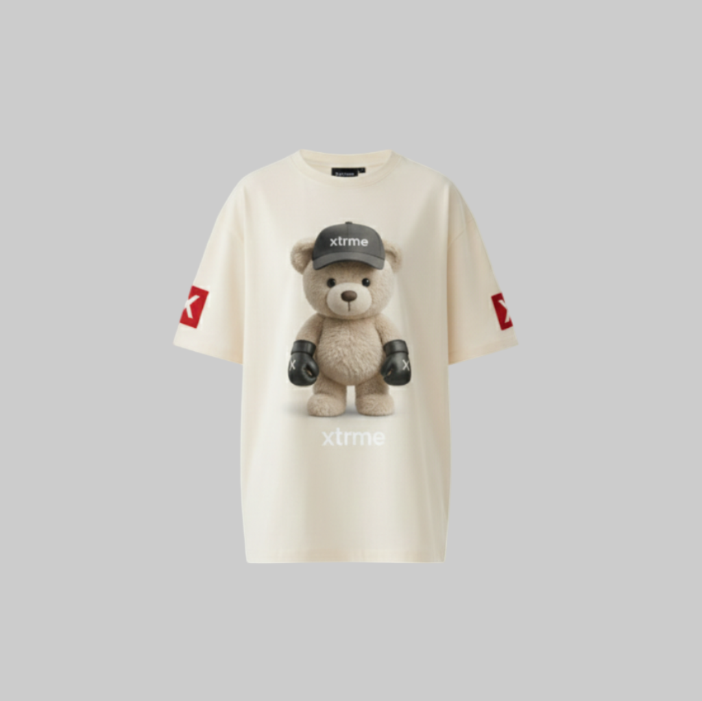 XTRME Beige Boxing Bear Tee — Women’s Edition