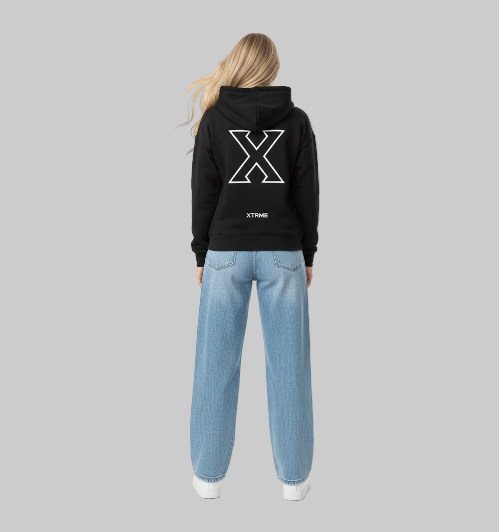 Bold X Hoodie – Black