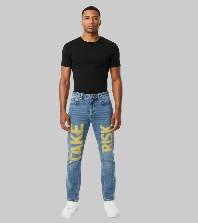 XTRME Light Blue Graffiti Denim — Men’s Jeans