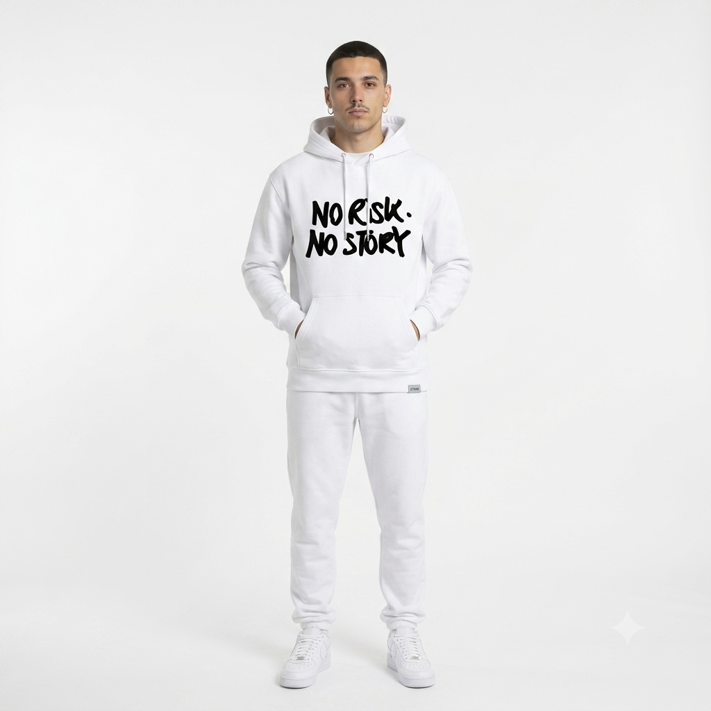 No Risk No Story Hoodie – White (Men)