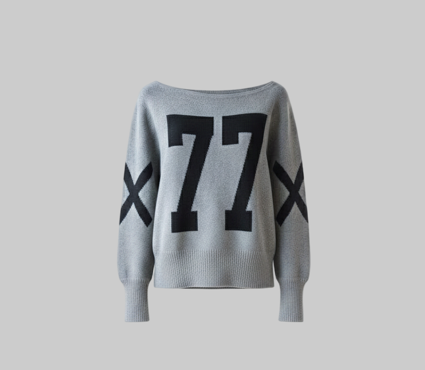 XTRME Grey “77” Women’s Lightweight Knit Sweater