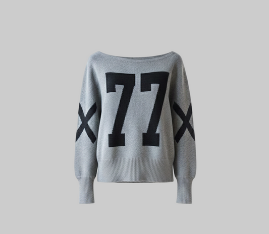 XTRME Grey “77” Women’s Lightweight Knit Sweater