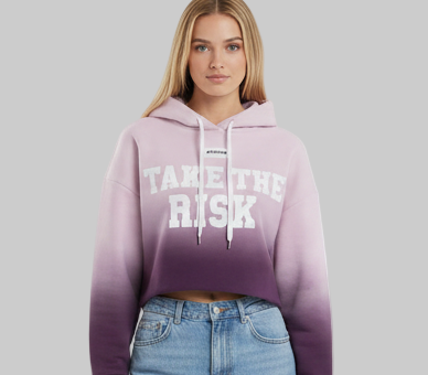 Take The Risk Hoodie – Pink-Purple Fade