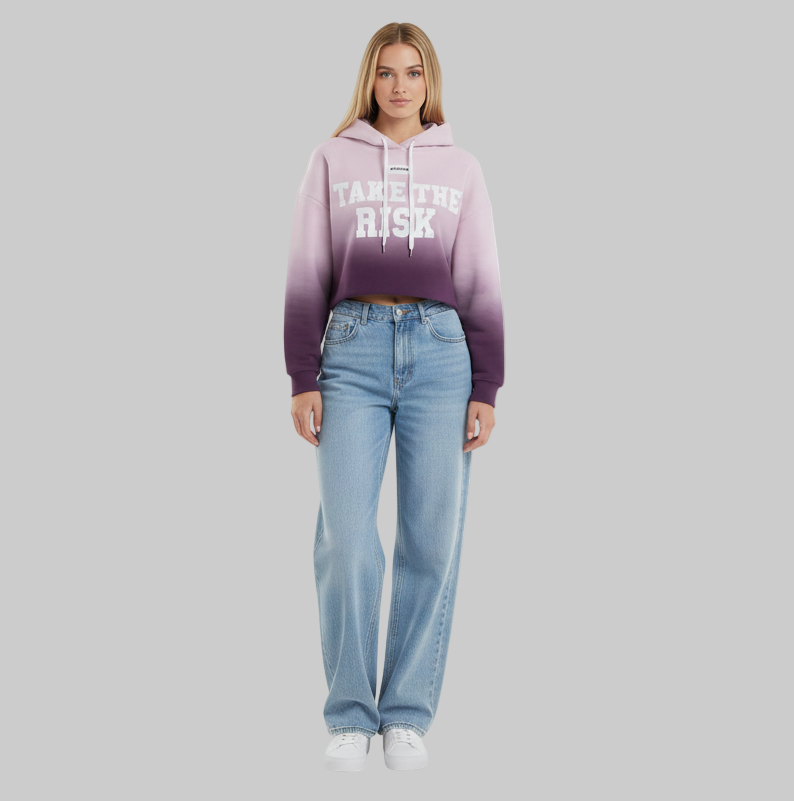 Take The Risk Hoodie – Pink-Purple Fade