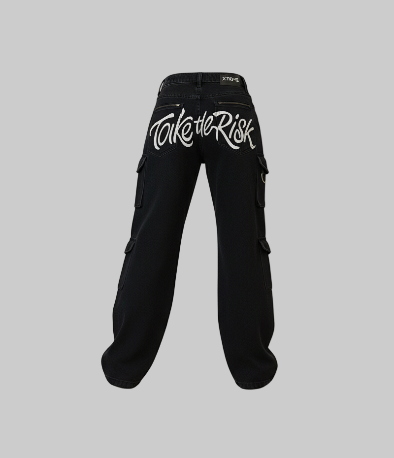 XTRME Take The Risk Black Cargo Pants