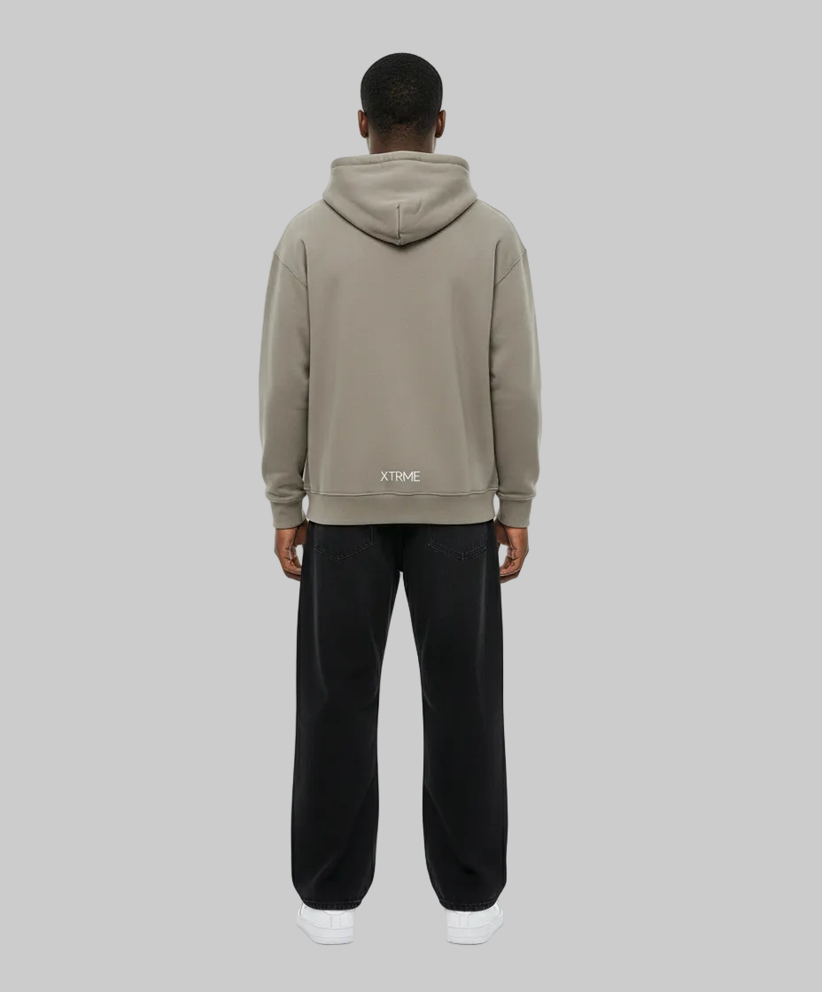 Signature Brushstroke X Hoodie – Light Grey