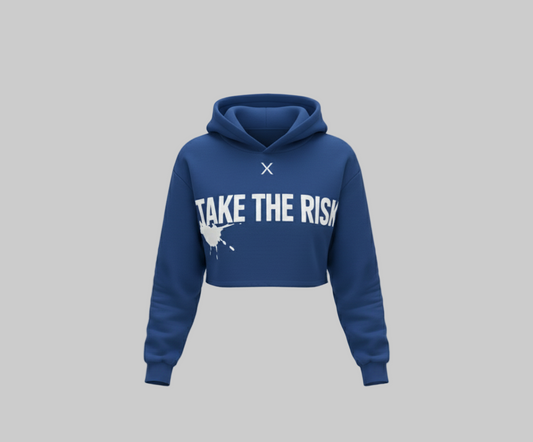 XTRME Take The Risk Dark Blue Crop Hoodie