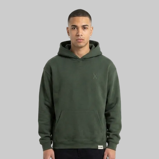 Shadow Relief Hoodie – Dark Military Green (Men)
