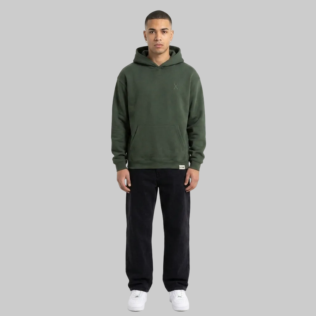 Shadow Relief Hoodie – Dark Military Green (Men)