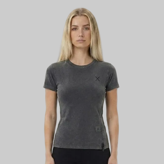 Utility Zip X T-Shirt – Charcoal Grey (Women)