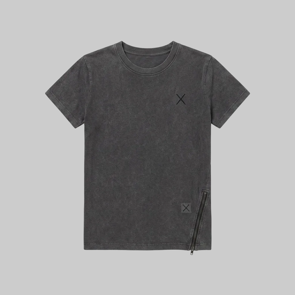 Utility Zip X T-Shirt – Charcoal Grey (Women)