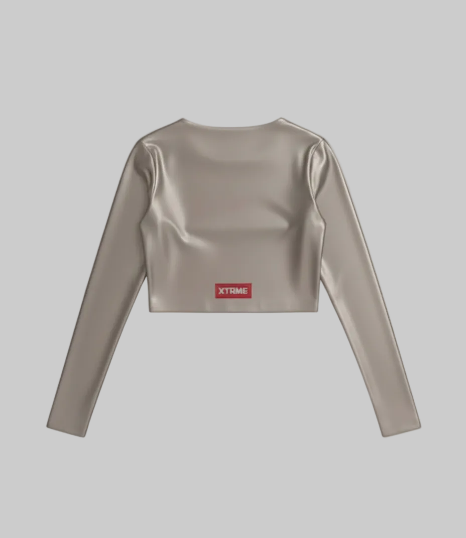 Metallic Crop Top – Silver