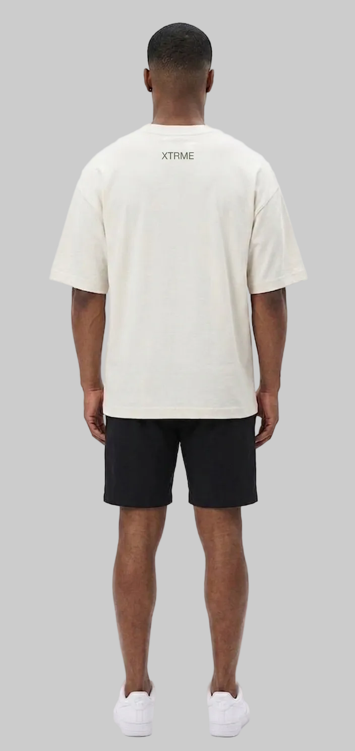 Five X Graphic T-Shirt – Light Beige (Men)