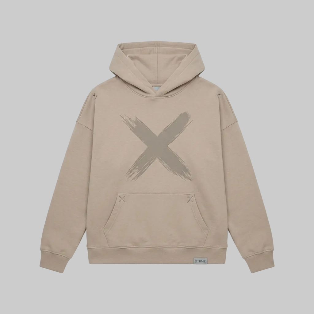 Brush X Hoodie – Dark Beige (Women)